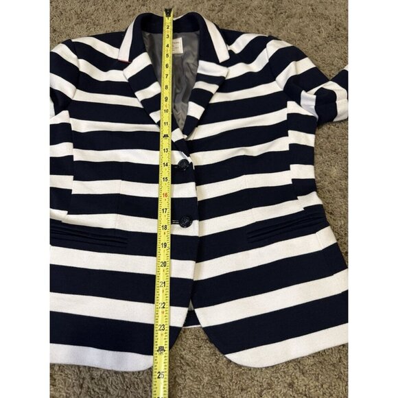 GAP THE ACADEMY BLAZER Striped Navy Nautical Academia Career Office Preppy Sz 6 - Picture 11 of 12
